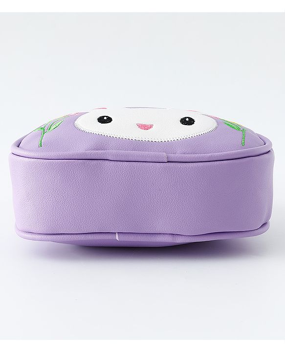 Babyhug Sling Bag With Floral Embroidery & Bunny Patch - Purple
