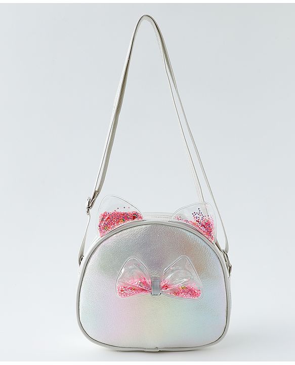 Babyhug Sling Bag with Bow Applique - White
