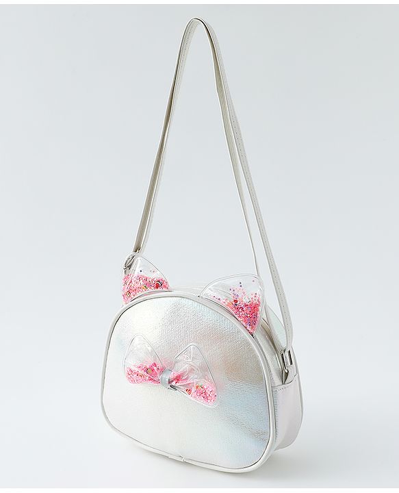 Babyhug Sling Bag with Bow Applique - White
