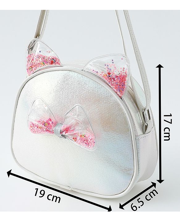 Babyhug Sling Bag with Bow Applique - White