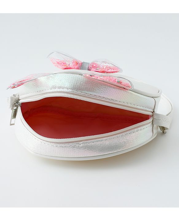 Babyhug Sling Bag with Bow Applique - White