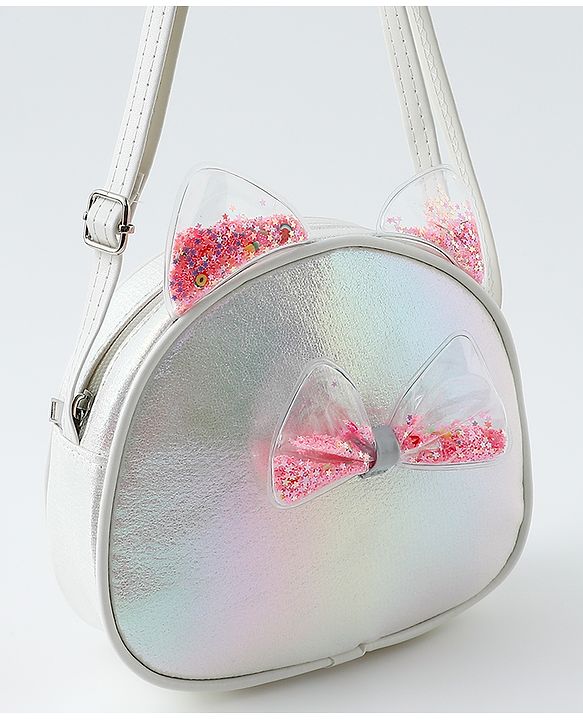 Babyhug Sling Bag with Bow Applique - White