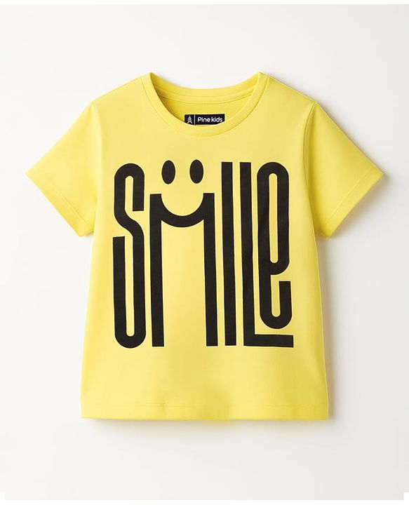 Pine Kids Cotton Knit Half Sleeves T-Shirts with Text Print Pack of 5 - Multicolor
