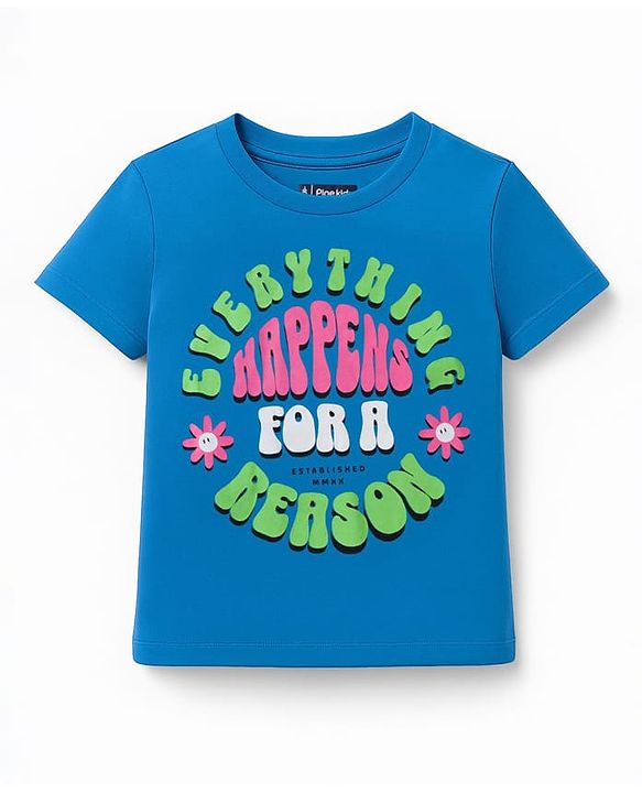 Pine Kids Cotton Knit Half Sleeves T-Shirts with Text Print Pack of 5 - Multicolor