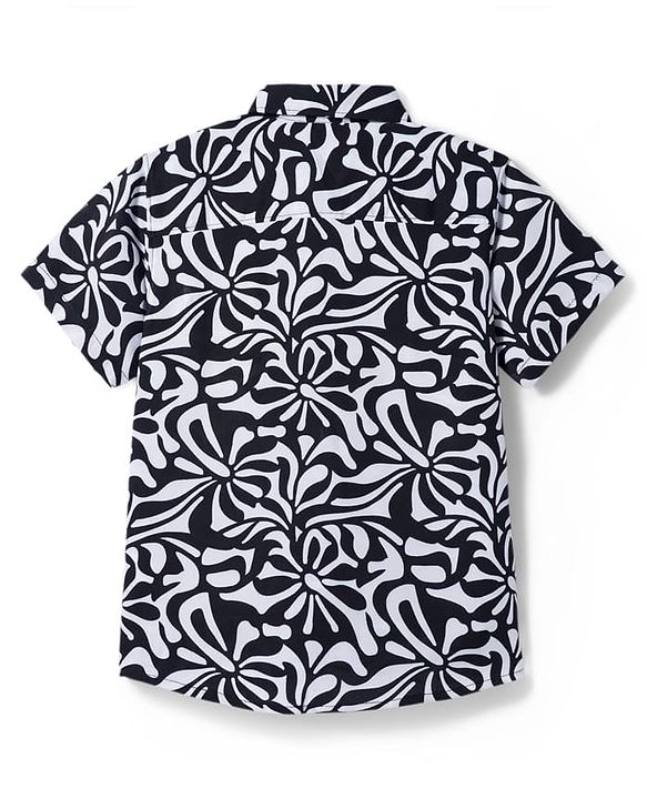 Pine Kids Woven Half Sleeves Printed Shirt With Inner Tee - Multicolor