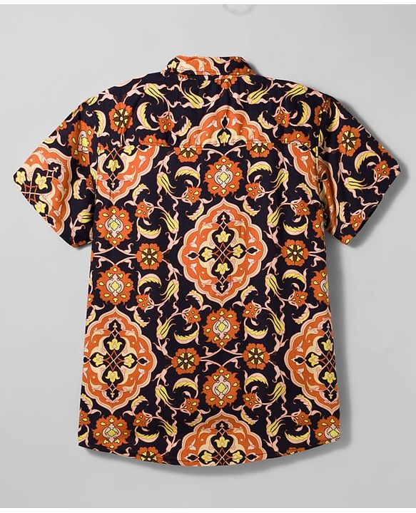 Pine Kids Viscose Woven Half Sleeves Floral Printed Shirt With Tank T-Shirt - Multicolour