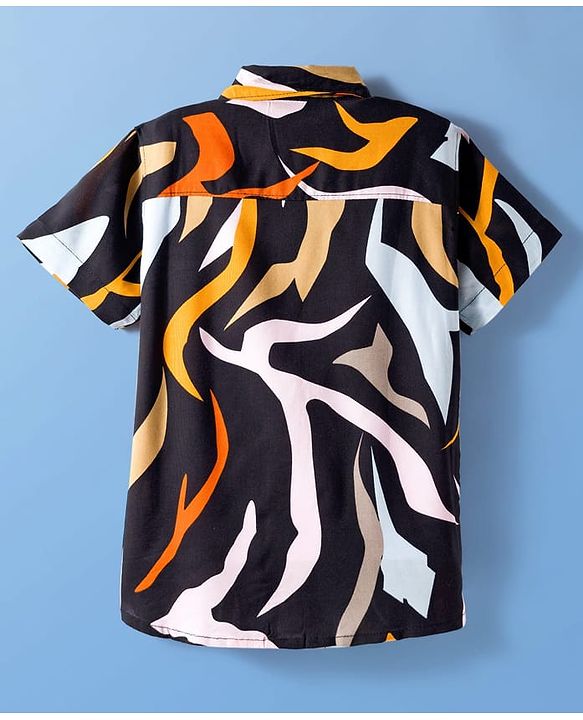 Pine Kids Woven Half Sleeves Printed Shirt With Printed Inner Tee - Multicolor