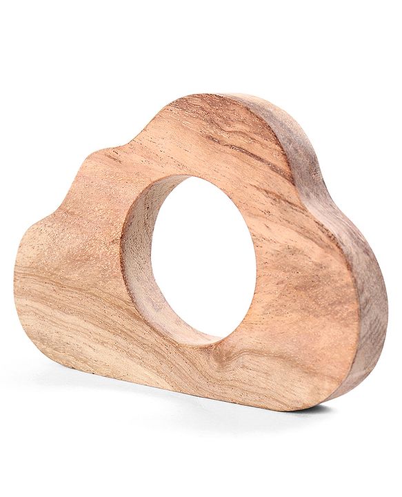 Babyhug Natural Steam Beech Wood Teether Pack of 2 (design may vary)