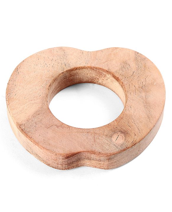 Babyhug Natural Steam Beech Wood Teether Pack of 2 (design may vary)