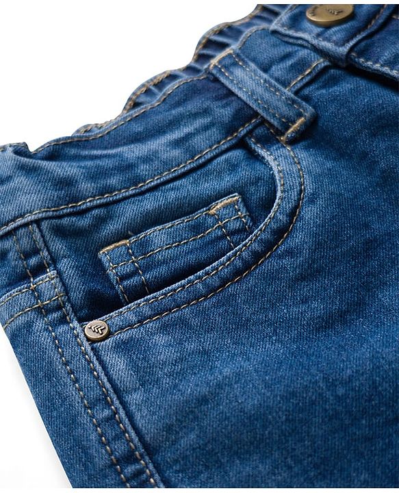 Pine Kids Denim Woven Knee Length Washed Shorts - Blue