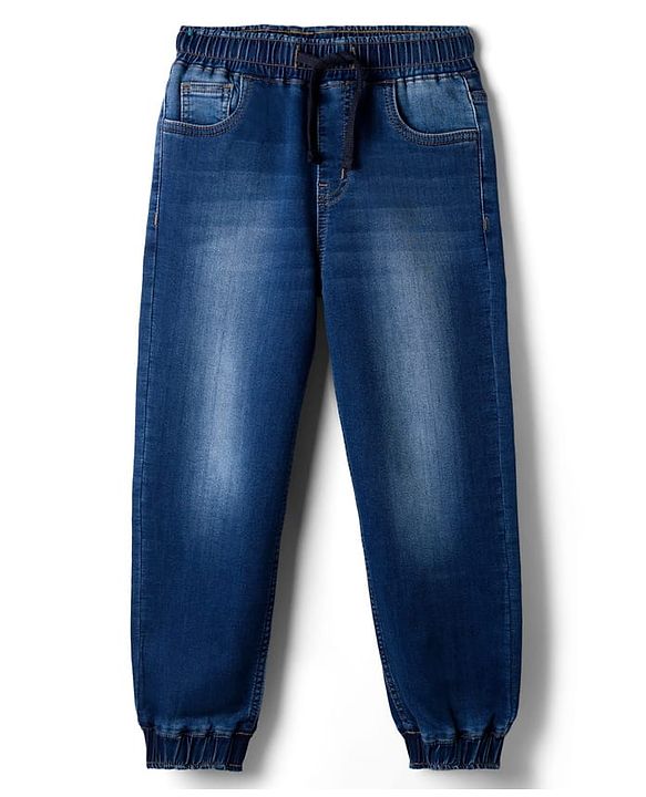 Pine Kids Denim Woven Full Length Washed Jeans - Blue