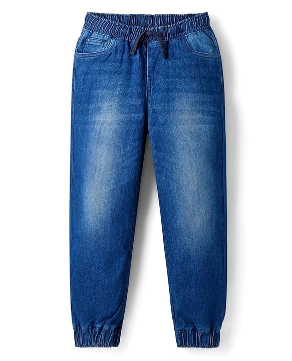 Pine Kids Denim Woven Full Length Washed Jeans - Blue