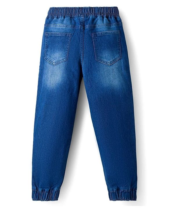 Pine Kids Denim Woven Full Length Washed Jeans - Blue