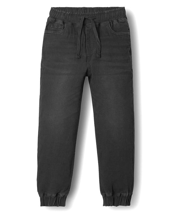 Pine Kids Denim Woven Full Length Washed Jeans - Black