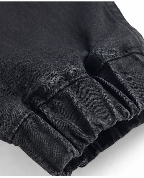 Pine Kids Denim Woven Full Length Washed Jeans - Black