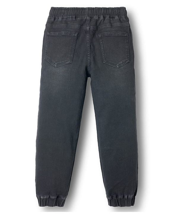 Pine Kids Denim Woven Full Length Washed Jeans - Black