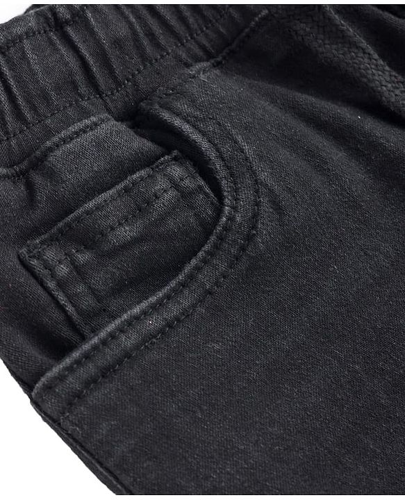 Pine Kids Denim Woven Full Length Washed Jeans - Black