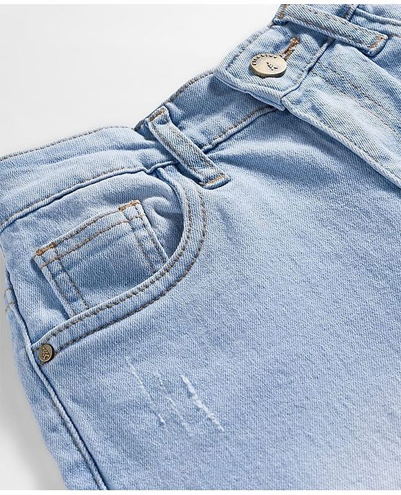 Pine Kids Full Length Washed Denim Jeans - Light Blue