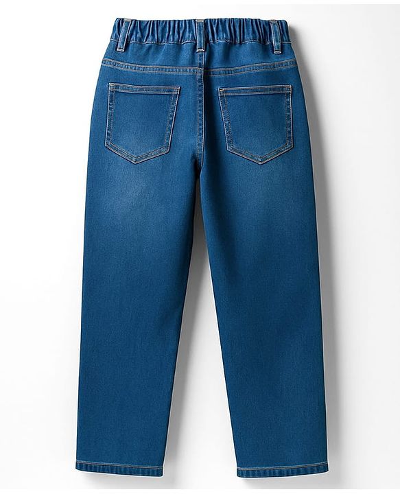 Pine Kids Denim Woven Full Length Washed Jeans - Blue