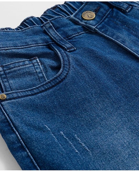 Pine Kids Denim Woven Full Length Washed Jeans - Blue