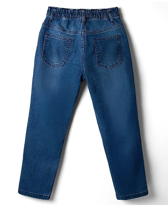 Pine Kids Denim Woven Full Length Washed Jeans - Blue
