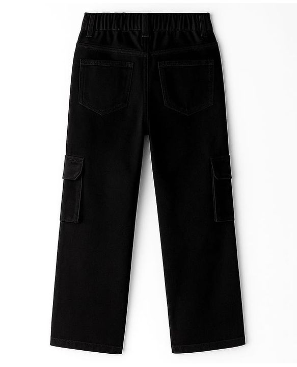 Pine Kids Denim Woven Full Length Washed Jeans - Black