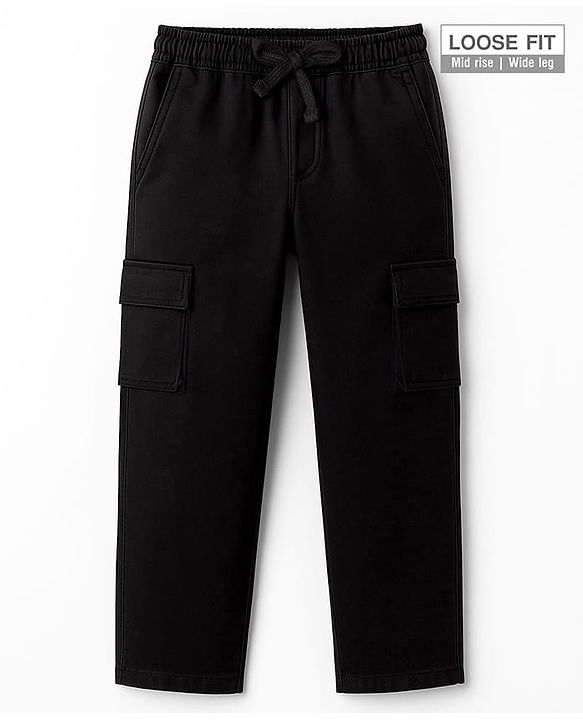Pine Kids Denim Woven Full Length Washed Jeans - Black