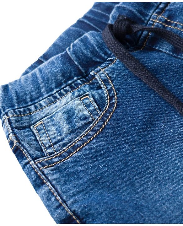 Pine Kids Denim Woven Full Length Washed Jeans - Blue