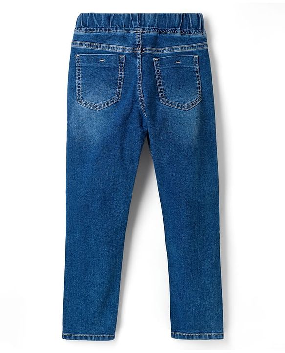 Pine Kids Denim Woven Full Length Washed Jeans - Blue