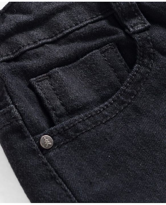 Pine Kids Woven Full Length Washed Denim Jeans - Black