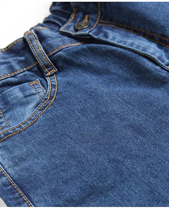 Pine Kids Woven Full Length Washed Denim Jeans - Navy Blue