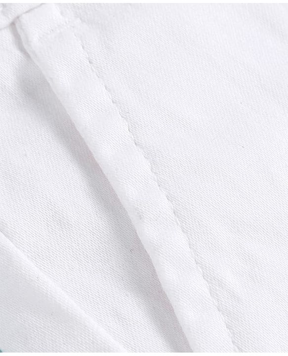 Pine Kids Cotton Elastane Woven Full Length Solid Trouser - White