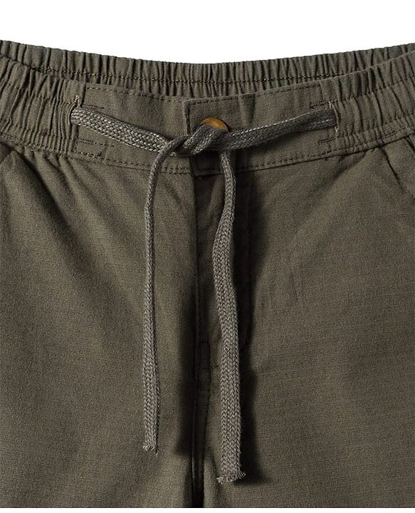 Pine Kids Cotton Elastane Woven Above Knee Length Shorts - Olive Green