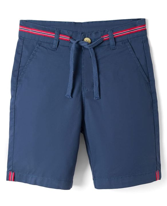 Pine Kids Cotton Woven Above Knee Length Solid Shorts - Beige