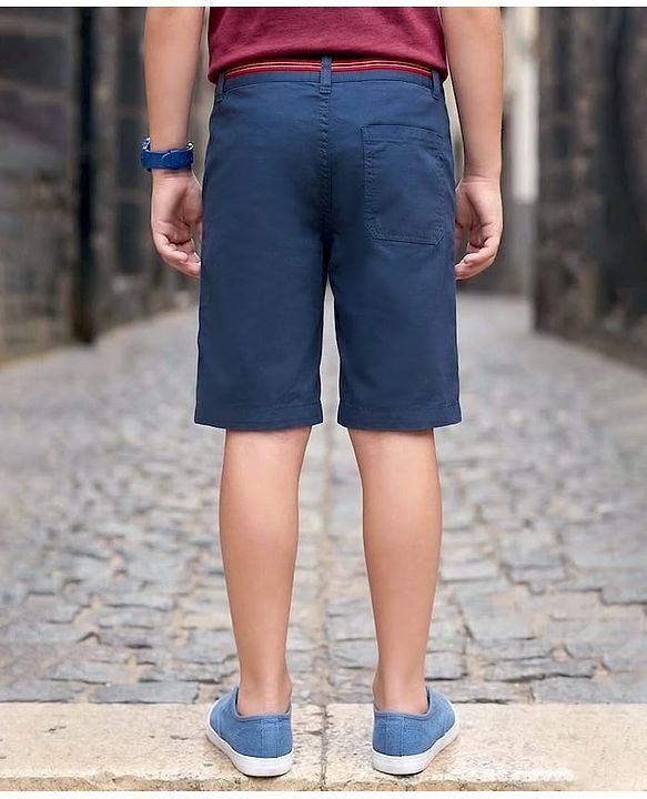 Pine Kids Cotton Woven Above Knee Length Solid Shorts - Beige