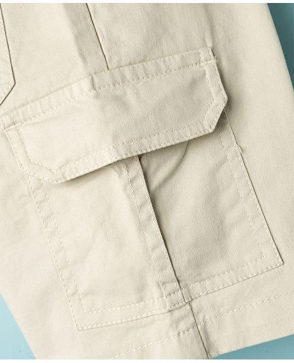 Pine Kids Cotton Elastane Woven Solid Colour Shorts - Olive Green