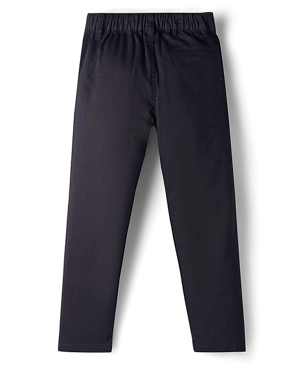Pine Kids Cotton Elastane Woven Full Length Solid Colour Trouser - Khaki