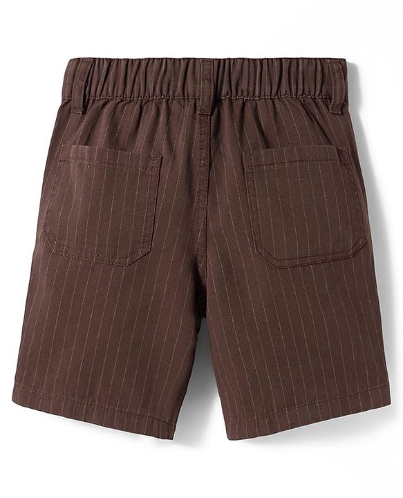 Pine Kids Cotton Elastane Woven Knee Length Shorts - Brown