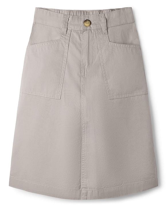 Pine Kids Cotton Woven Mid Calf Solid Skirt - Tan