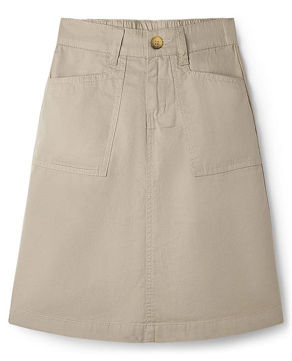 Pine Kids Cotton Woven Mid Calf Solid Skirt - Tan
