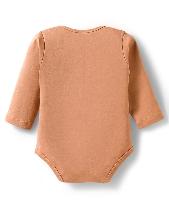 Babyhug 100% Cotton Interlock Knit Full Sleeves Animal Printed Onesies With Leggings & Cap - Brown