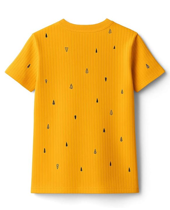 Pine Kids Drop Needle  Half Sleeves  Co-ords Night Suit With Tree Print - Yellow