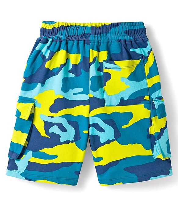 Pine Kids Looper Knit Above Knee Length Shorts With Camouflage Print - Multicolor