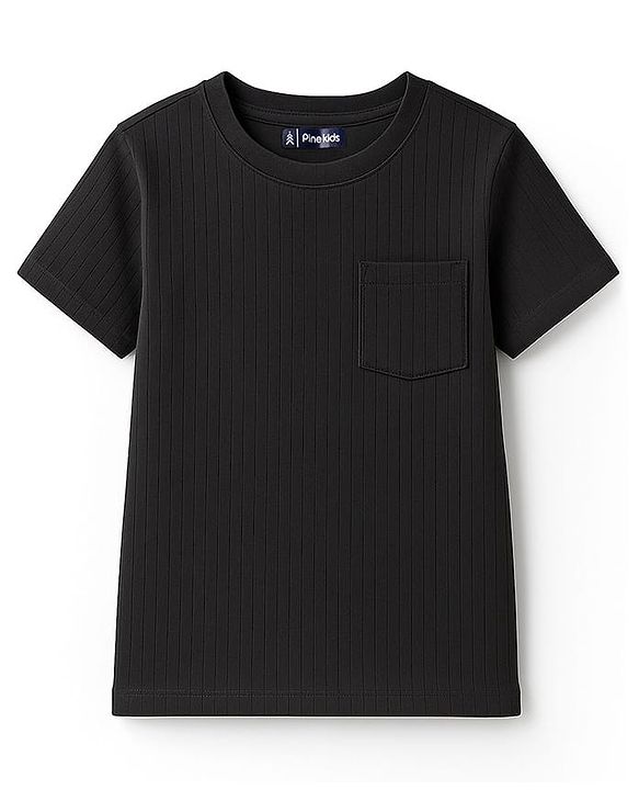 Pine Kids Drop Needle  Half Sleeves Solid Colour Co-ords Night Suit - Navy Blue