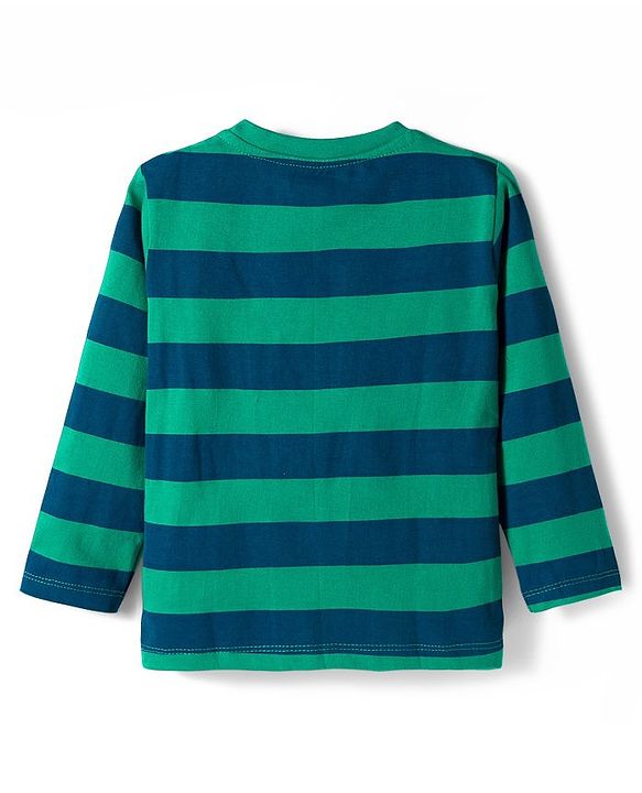 Babyhug 100% Cotton Full Sleeves T-Shirt With Dino Print - Green