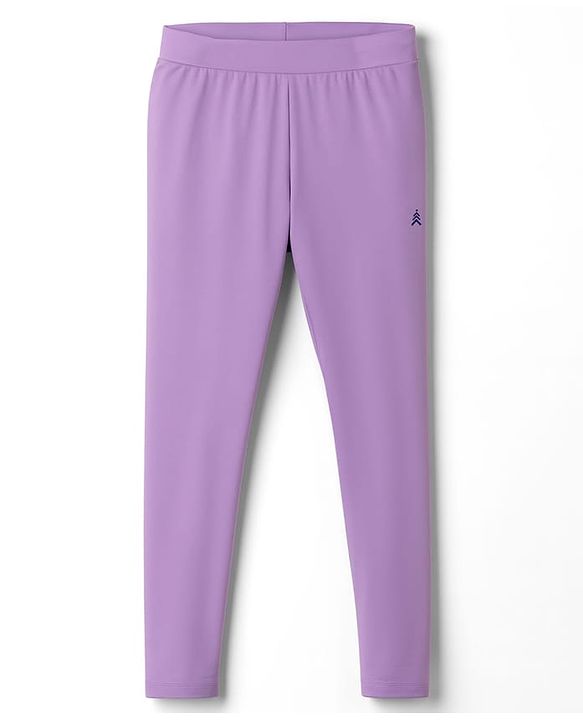 Pine Kids Cotton Lycra Knit Full Length Leggings With Polka Dot Print Pack Of 2 - Purple & Black