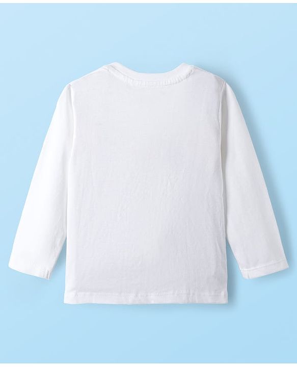 Babyhug 100% Cotton Full Sleeves T-Shirt With Text Print Pack Of 3 - White Navy Blue & Red