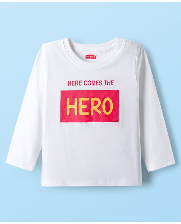 Babyhug 100% Cotton Full Sleeves T-Shirt With Text Print Pack Of 3 - White Navy Blue & Red