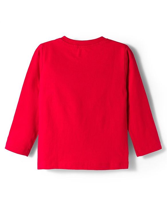 Babyhug 100% Cotton Single Jersey Knit Full Sleeves T-Shirt With Text Print Pack Of 3 - Red Light Blue & Blue
