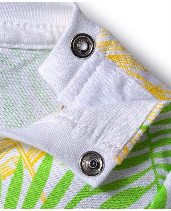 Babyhug 100% Cotton Single Jersey Knit Full Sleeves T-Shirt With Animal Print Pack Of 3 - Yellow Light Green & White
